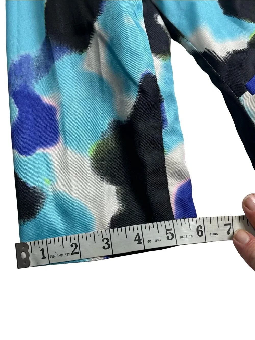 The Limited Blazer Women Blue Black Abstract Watercolor Spray Paint Jacket Sz XS